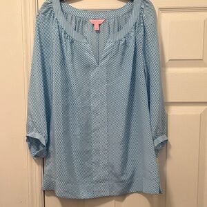 Lilly Pulitzer Light Blue Striped Tunic Top
